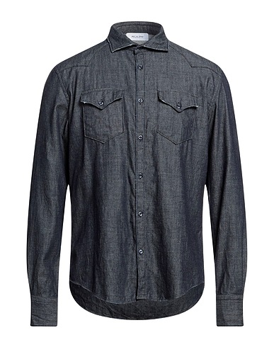 AGLINI Camicia di jeans Blu 100% Cotone