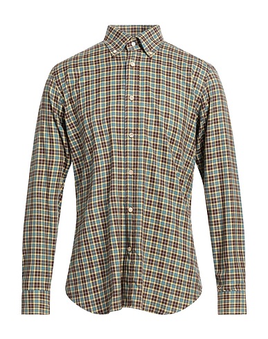 GUGLIELMINOTTI Checked shirt Slate blue 100% Cotton
