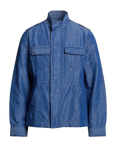 GUGLIELMINOTTI Jacket Navy blue 57% Cotton, 41% Linen, 2% Silk