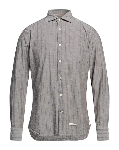TINTORIA MATTEI 954 Striped shirt Grey 98% Cotton, 2% Polyamide