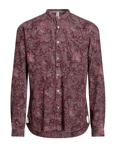 DNL Camicia fantasia Bordeaux 100% Cotone