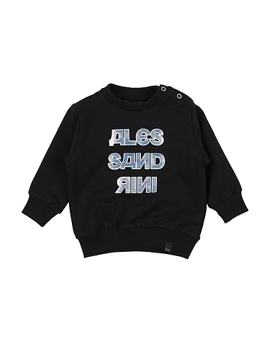 DANIELE ALESSANDRINI Sweatshirt Black 95% Cotton, 5% Elastane