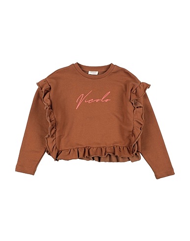VICOLO Sweatshirt Brown 70% Cotton, 30% Polyester