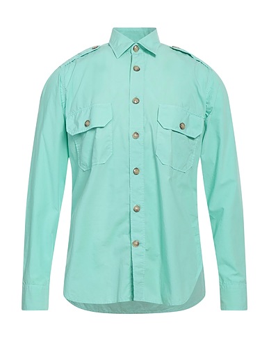 GUGLIELMINOTTI Solid colour shirt Light green 100% Cotton