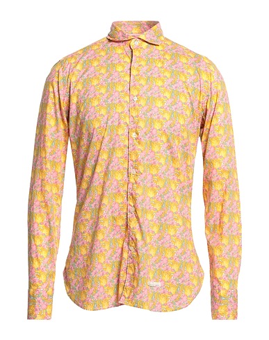TINTORIA MATTEI 954 Camicia fantasia Giallo ocra 100% Cotone