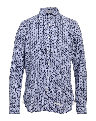 TINTORIA MATTEI 954 Patterned shirt Light blue 100% Cotton