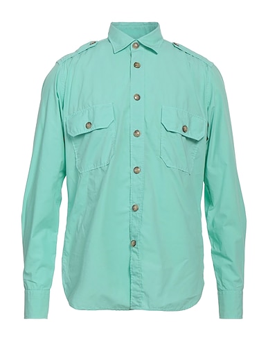 GUGLIELMINOTTI Solid colour shirt Light green 100% Cotton