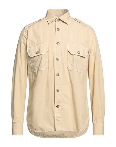 GUGLIELMINOTTI Solid colour shirt Beige 100% Cotton