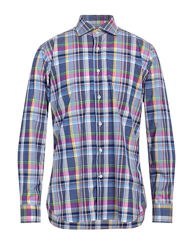 GUGLIELMINOTTI Patterned shirt Midnight blue 100% Cotton