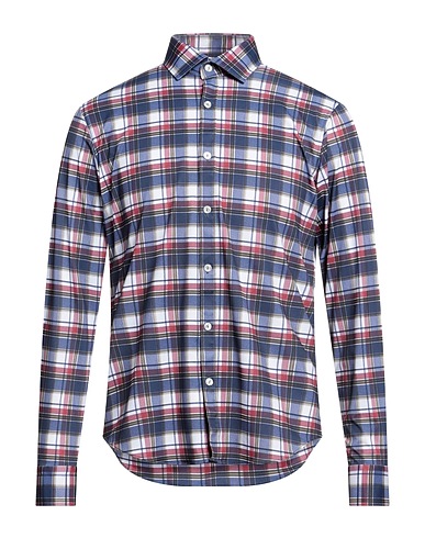 AT.P.CO Checked shirt Navy blue 91% Other Fibres, 9% Elastane