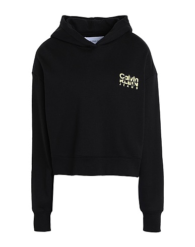 CALVIN KLEIN JEANS Hooded track jacket  Black 100% Cotton