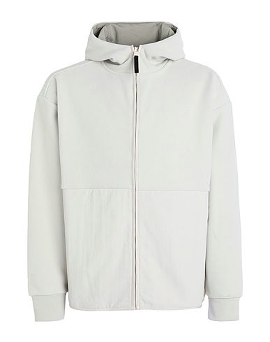 CALVIN KLEIN Hooded track jacket  Light grey 100% Polyester, Nylon