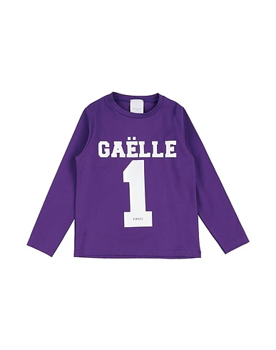 GAëLLE Paris T-shirt Purple 93% Cotton, 7% Elastane