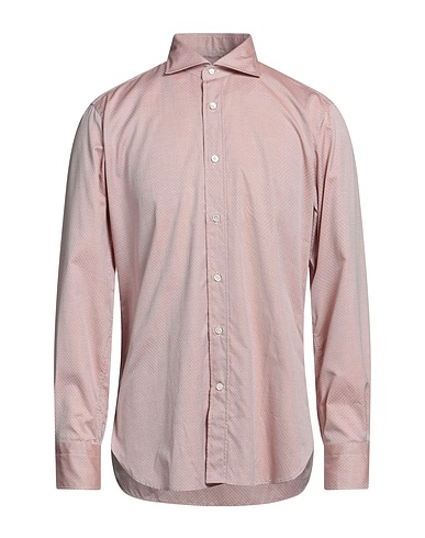GUGLIELMINOTTI Camicia tinta unita Nocciola 100% Cotone