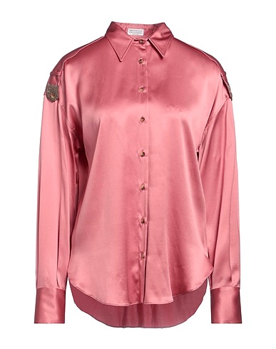 BRUNELLO CUCINELLI Shirts Antique rose 96% Silk, 4% Elastane, Brass, Ecobrass