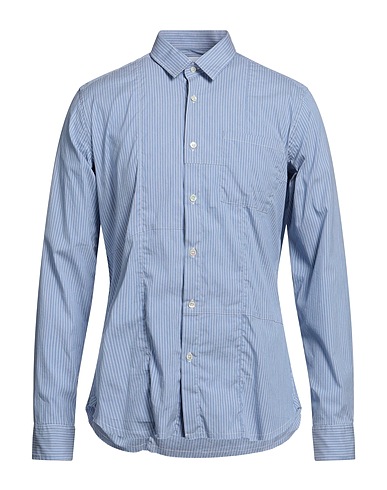 DNL Striped shirt Light blue 70% Cotton, 27% Polyamide, 3% Elastane
