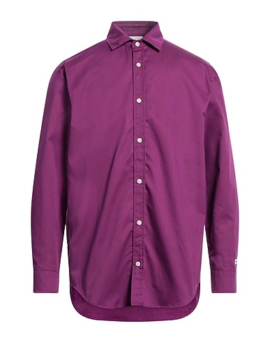 DRÔLE DE MONSIEUR Solid colour shirt Mauve 65% Polyester, 35% Cotton