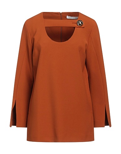 SIMONA CORSELLINI Top Brown 63% Polyester, 27% Viscose, 7% Cotton, 3% Elastane