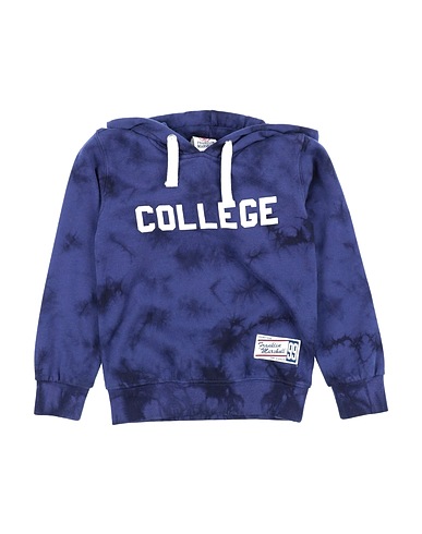 FRANKLIN & MARSHALL Hooded track jacket  Navy blue 80% Cotton, 20% Polyester