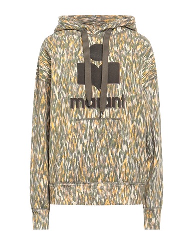 MARANT ÉTOILE Hooded track jacket  Military green 88% Cotton, 12% Polyester, Polyamide