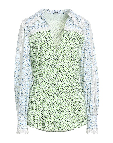 VIVETTA Floral shirts & blouses Light green 100% Polyester, Cotton, Polyamide, Elastane