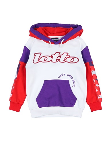LOTTO Hooded track jacket  White 80% Cotton, 20% Polyester