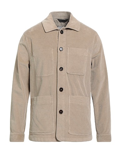 PAOLONI Camicia tinta unita Beige 98% Cotone, 2% Elastan