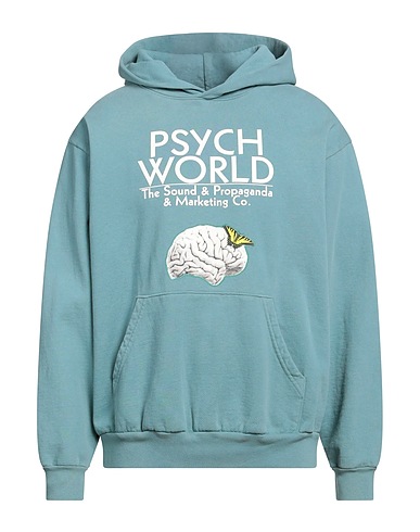 PSYCH WORLD Hooded sweatshirt Turquoise 100% Cotton