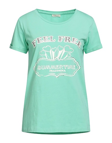 FRACOMINA T-shirt Light green 95% Cotton, 5% Elastane