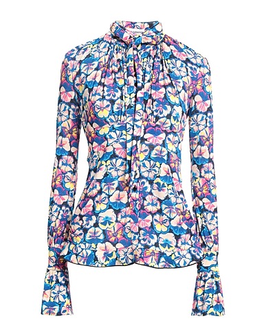 RABANNE Floral shirts & blouses Blue 87% Viscose, 13% Elastane