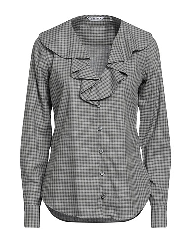 CALIBAN Camicia a quadri Grigio 60% Cotone, 40% Viscosa