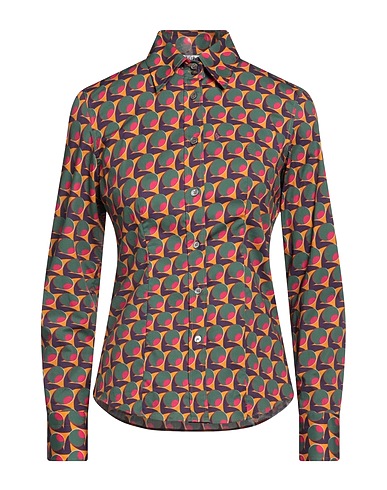 CALIBAN Patterned shirts & blouses Green 97% Cotton, 3% Elastane