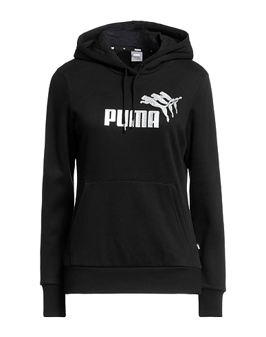 PUMA Sudadera Negro 66% Algodón, 34% Poliéster, Elastán