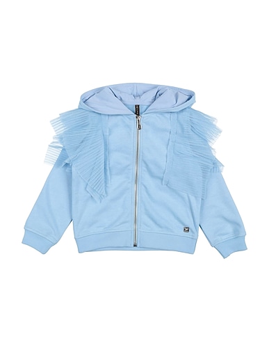 MANILA GRACE Hooded track jacket  Sky blue 80% Cotton, 20% Polyester