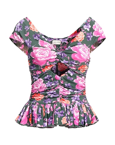 MAGDA BUTRYM Top Verde militare 97% Viscosa, 3% Elastan