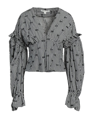 SIMKHAI Checked shirt Black 98% Polyester, 1% Nylon, 1% Polyurethane