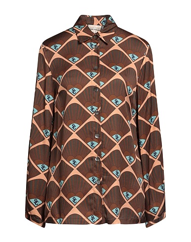 SEMICOUTURE Patterned shirts & blouses Brown 100% Viscose
