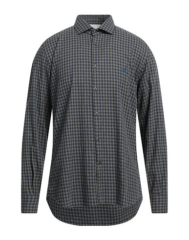 BROOKSFIELD Checked shirt Sage green 100% Cotton
