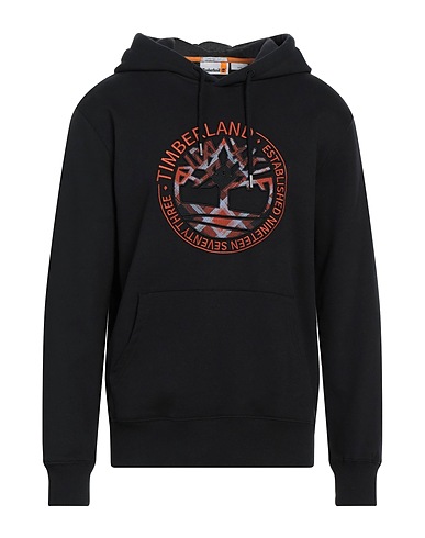 TIMBERLAND Hooded track jacket  Black 80% Cotton, 20% Polyester