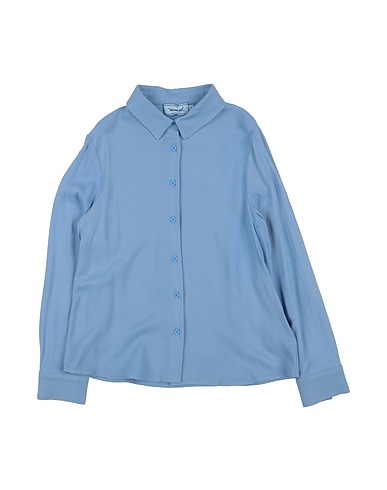 MIMISOL Camicia tinta unita Celeste 100% Viscosa