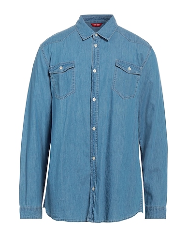 GUESS Jeanshemd Blau 100% Baumwolle