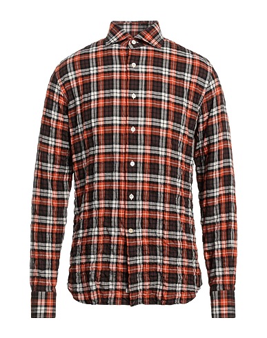 ALESSANDRO GHERARDI Checked shirt Rust 100% Cotton