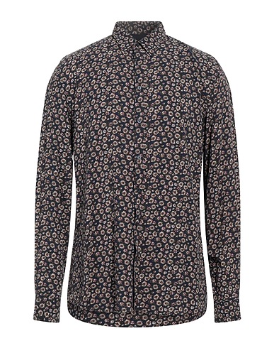 GAUDÌ Patterned shirt Navy 100% Viscose, Cotton, Polyamide