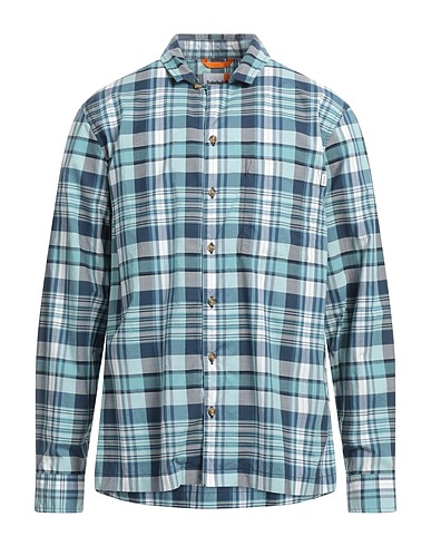 TIMBERLAND Checked shirt Pastel blue 100% Cotton