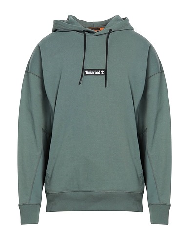TIMBERLAND Hooded track jacket  Sage green 80% Cotton, 20% Polyester