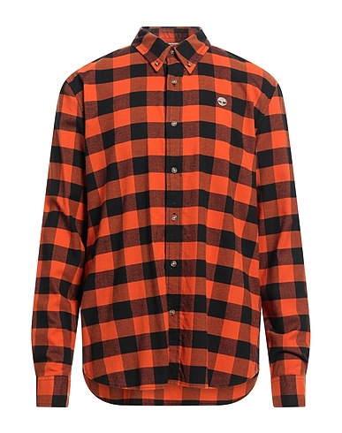 TIMBERLAND Kariertes Hemd Rostrot 100% Baumwolle