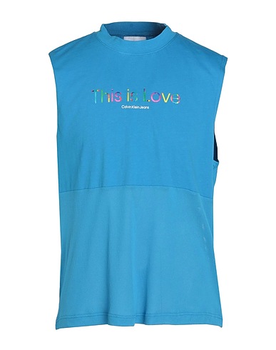 CALVIN KLEIN JEANS T-shirt Azure 100% Cotton, Polyester