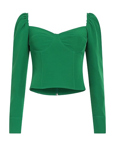 VALERIA MAZZA Top Green 89% Polyester, 11% Elastane