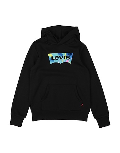 LEVI'S Hooded track jacket  Black 60% Cotton, 40% Polyester