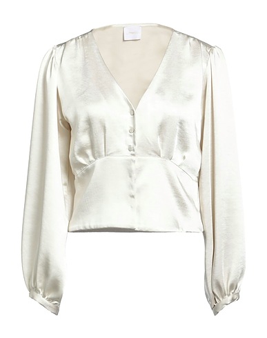 MERCI ITALIA Solid color shirts & blouses Ivory 100% Polyester